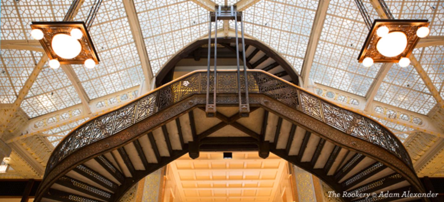 The Rookery skyscraper in Chicago.